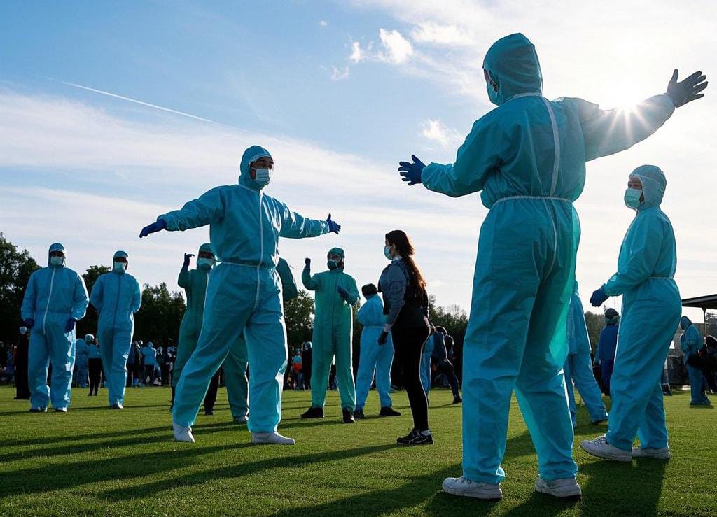 Antisipasi Covid-19, Dinkes Sidoarjo Gerak Cepat Siapkan Edaran Baru 3 Sebuah gambaran banyak tenaga kesehatan memakai APD saat covid-19 menjangkiti banyak orang. (Foto : Ilustrasi)