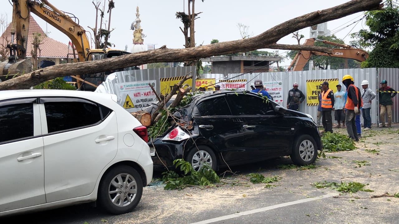 Pohon Timpa Mobil dan Motor, Imbas Proyek Revitalisasi Alun-alun Kota Sidoarjo 2 IMG 20251029 WA0049